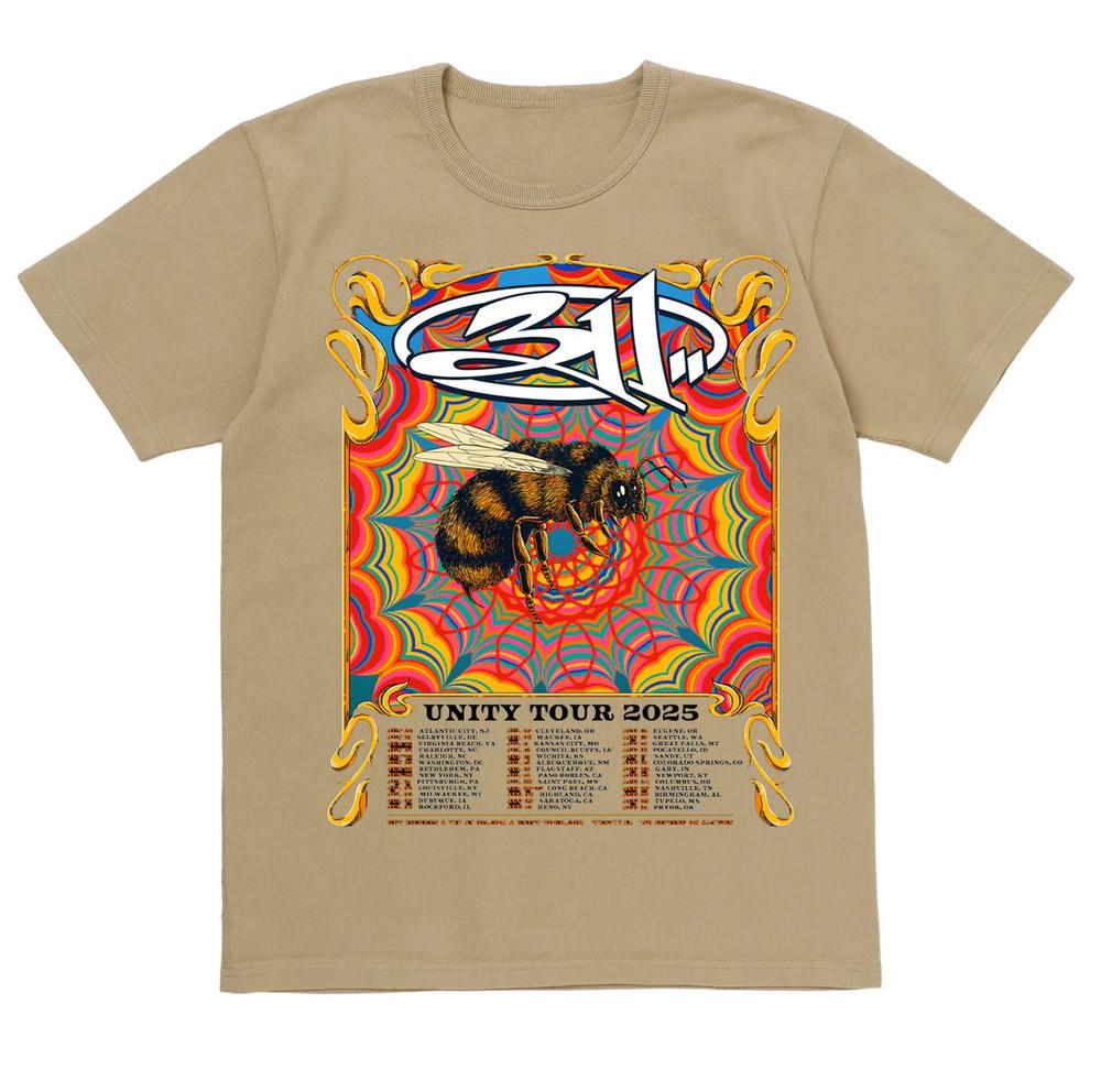311 Band THE UNITY TOUR 2025 Sand Color T Shirt  Unisex T-Shirt S