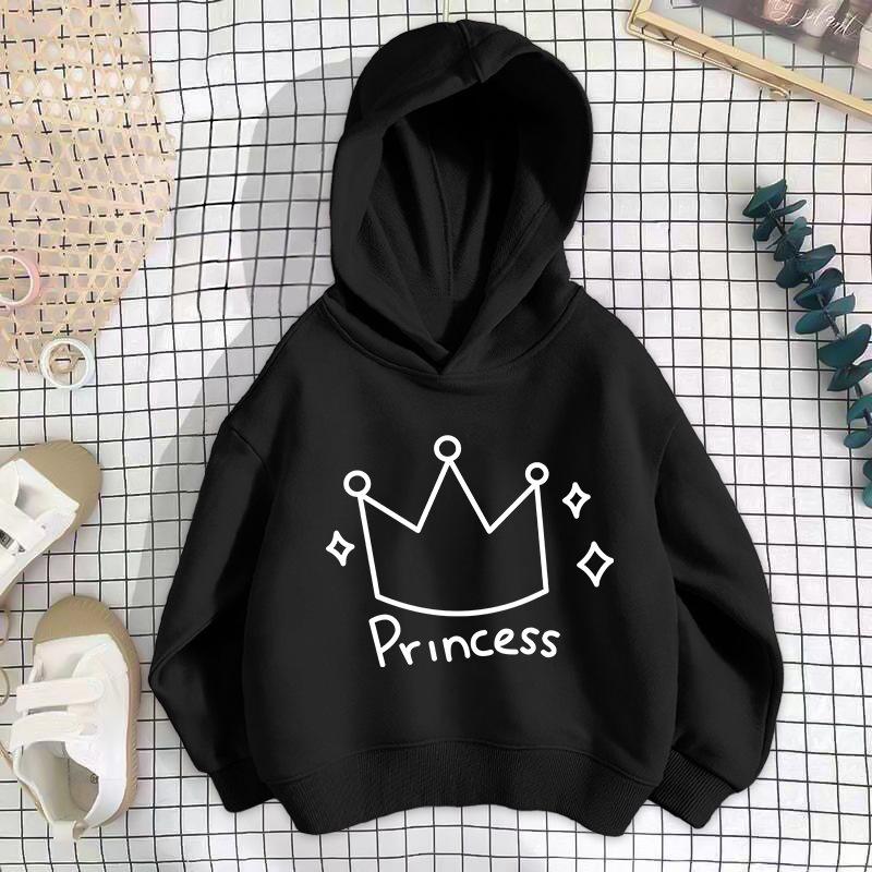2026 Spring/Autumn Korean Style Girls' Printed Drop Shoulder Thin Hoodie