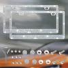 1/2Pcs 31*16cm Car Bling Crystal License Plate Frame Women Rhinestone License Plate Frame Cover Holder Car Accessories License Plate Covers Frames 6