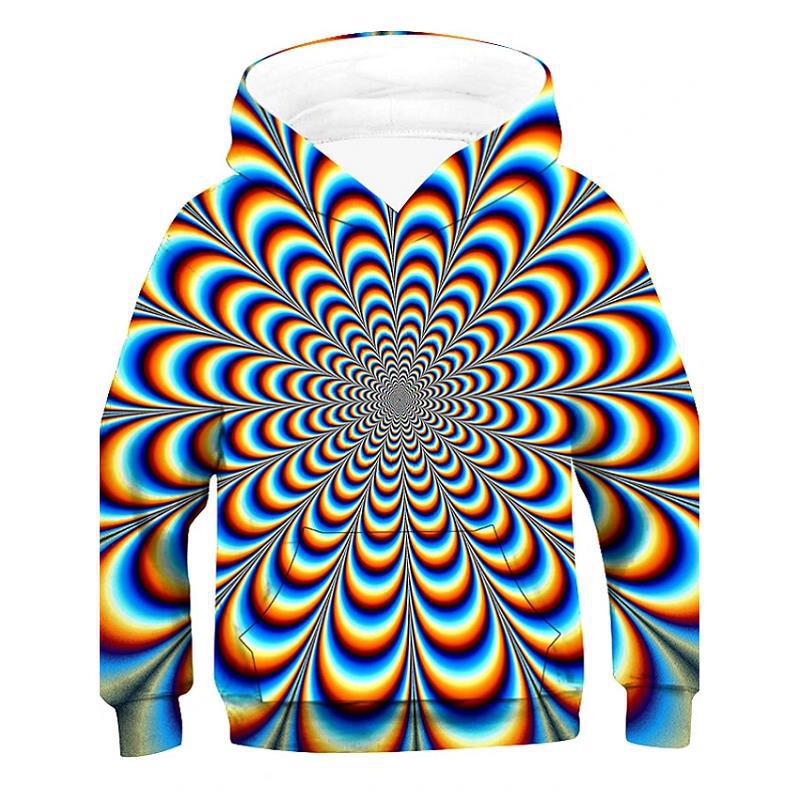 3D Černobílé designové mikiny Dětská mikina přes hlavu s dlouhým rukávem Chlapecká Dívčí Mikina Topy Streetwear Dětské oblečení Sudadera