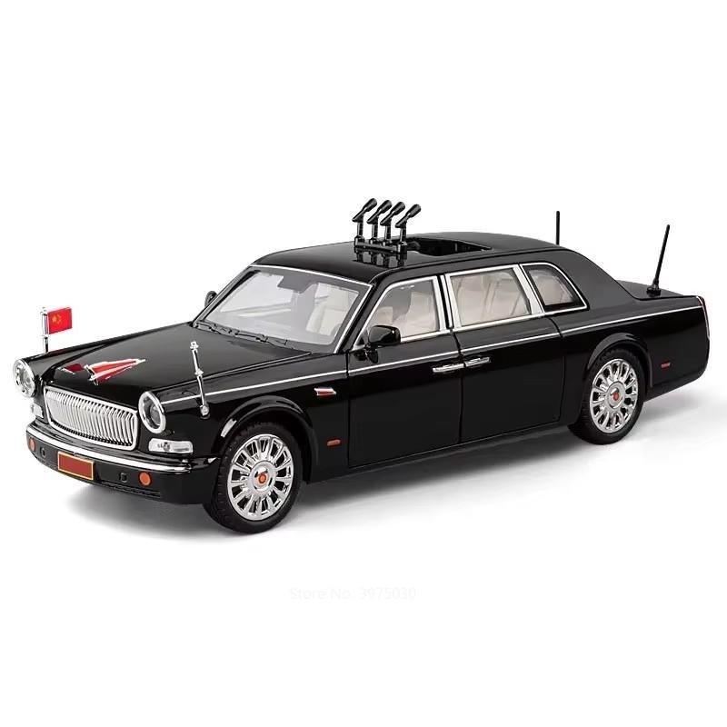 

1:24 Hong Qi H9 Cars Toys Miniature Models Alloy Diecast 6 Doors Opened Pull Back Parade Vehicles for Adult Collectible Gifts
