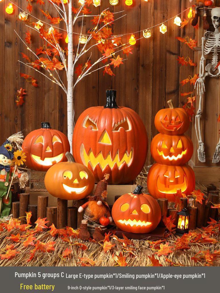 Luminous Halloween Pumpkin Lantern Decoration - Large Outdoor Display for Shopping Malls and Events