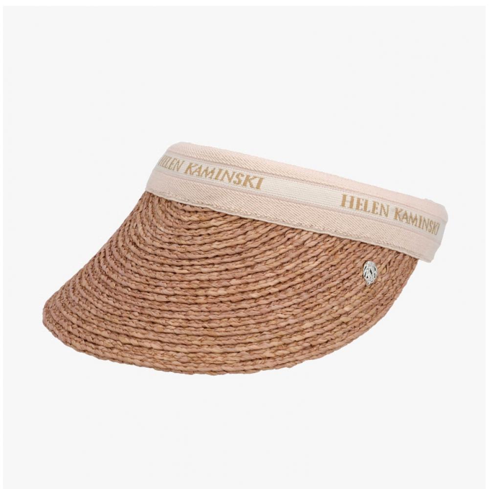 Helen Kaminski Bianca 8 Nuga Natural Logo Visor Sun Cap Hat52204