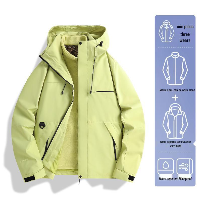 

Unisex Three-in-One Detachable Fleece-Lined Graphene Jacket with Custom Logo for Autumn/Winter XS авокадо/зелений