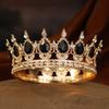 Barock Kristall Runde Diadem und Kronen Stirnband für Damen Party Abschlussball Diadem Braut Hochzeit Haar Accessoires Schmuck Krone Diadem