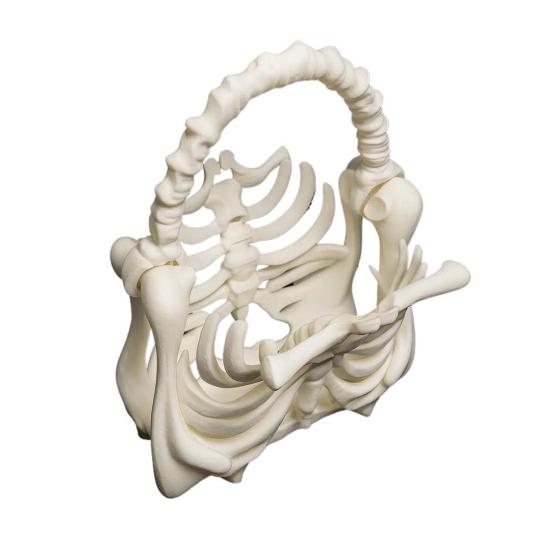 Handtasche Gothic Rippenkäfig Knochen Tasche Gruselig 3D Gedruckte Skelett Geldbörse