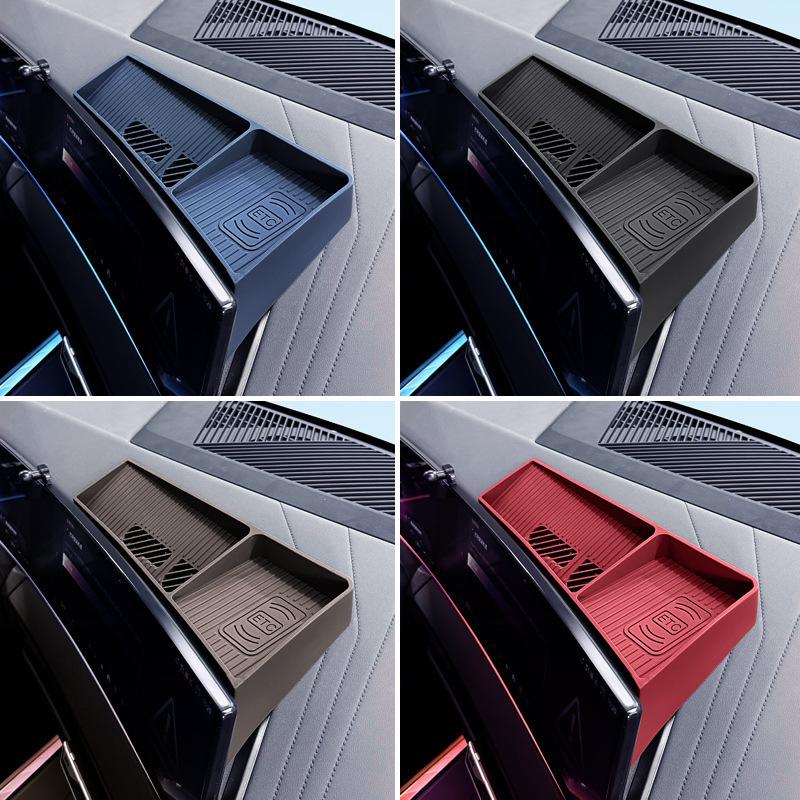 For BMW X3 G45 2025 Central Control Behind Screen Storage Box Center Console Car Silicone Rear Navigation Storage Tray Interior