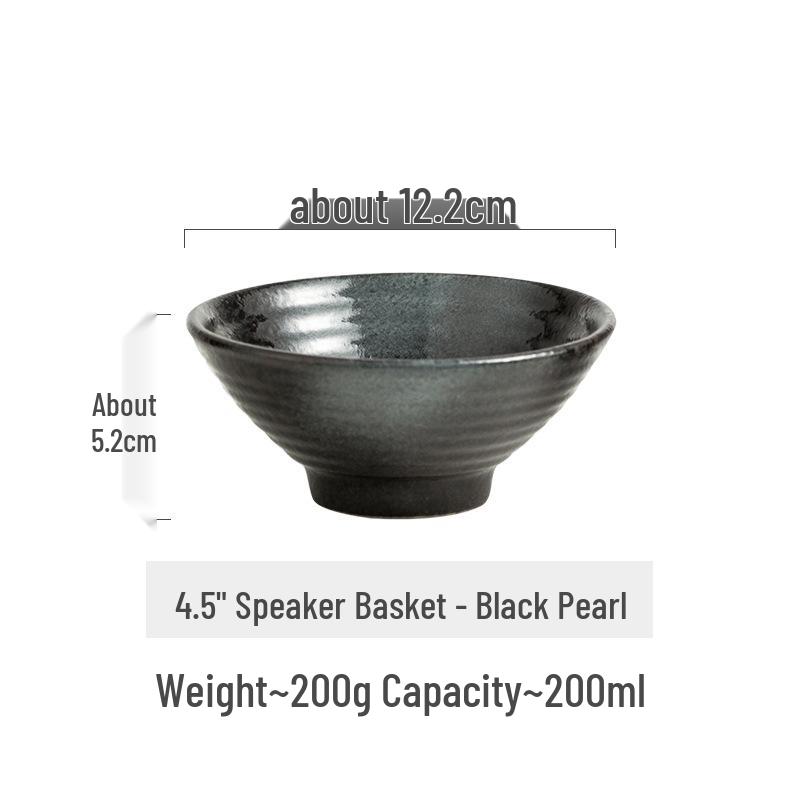 Japanese Ceramic Dòulì Ramen Bowl – Retro Coarse Pottery, High-End, Large Open-Mouth Trumpet Design, Ideal for Home Tableware