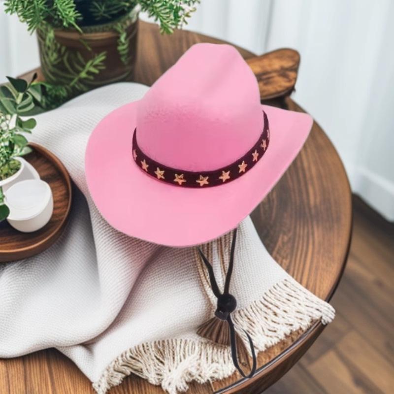 Pet Kitten & Dog Cowboy Hat - Western Style Birthday Party & Festival Mini Hat 