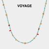 Luxury Turquoise Beaded Necklace - Women's Niche Clavicle Choker with Rice Beads