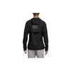 adidas Solid Color Logo Print Long Sleeve Hooded Zip Jacket Men Outerwear Black BR3381