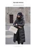 2024 Women's High-End Over-Knee White Goose Down Winter Coat