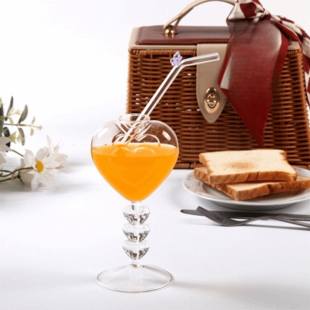 Transparent Heart Shaped Glass Large Capacity Juice Drink Glass Unique Cocktail Glasses Pub