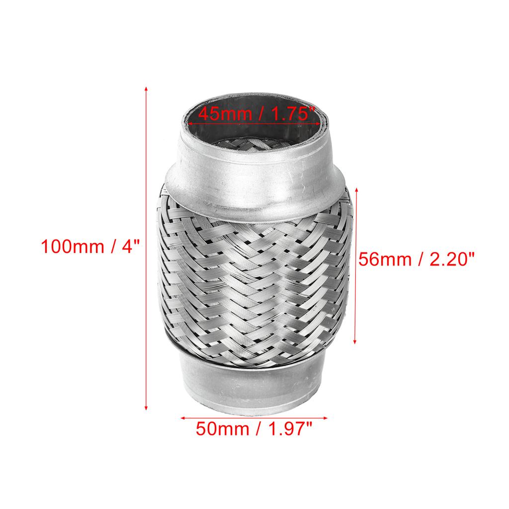 X Autohaux 51mm 58mm 65mm 76mm Stainless Steel Car Muffler Exhaust Flexible Pipe Tubing Universal Exhaust Joint