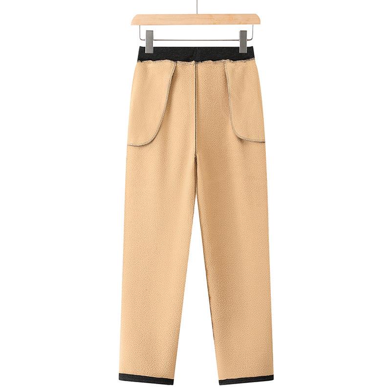 Plus Size Woolen Winter Pants for Women: Stylish, Thick, Warm Straight-Leg Trousers for Middle-Aged and Young Mothers