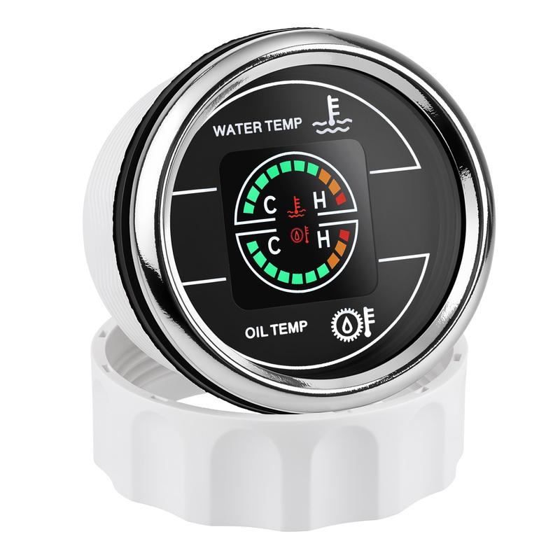 52mm Water Temperature Meter + Oil Temperature Gauge 2 IN 1 Car Gauge 12V 24V Car LCD Digital Thermometer Meters
