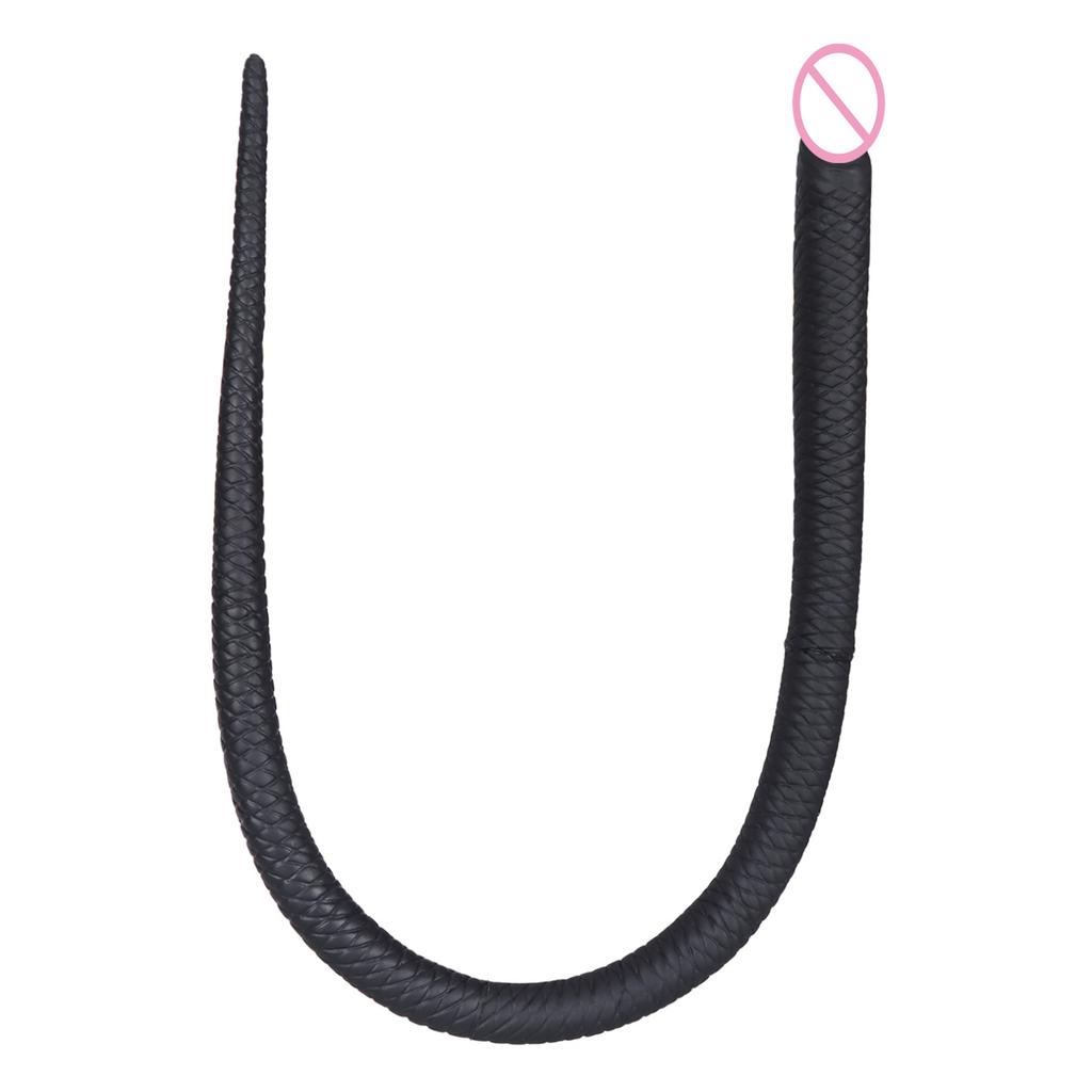 Extra Long Black Snake Shaped Anal Plug Three Sizes of Anal Plugs Adult Sex Toys Double Insertion Anal Plug  Man Women 18+ Waterproof & Easy To Clean