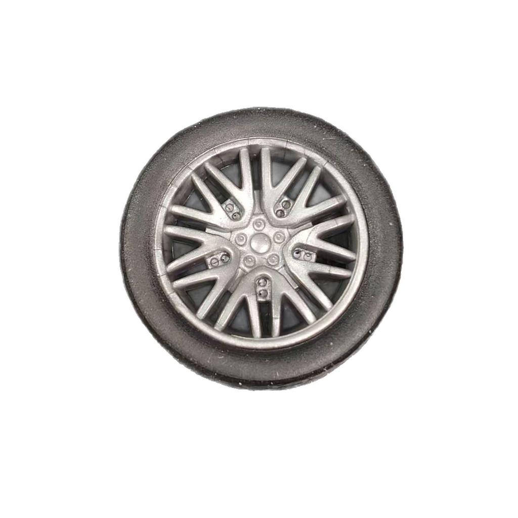 25x2mm Black Rubber Wheel Toy Car Axle Set for Model Assembly
