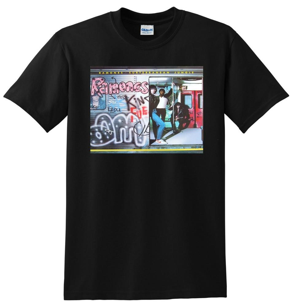 ФУТБОЛКА THE RAMONES Subterranean Jungle обложка винилового диска cd МАЛЕНЬКИЙ СРЕДНИЙ БОЛЬШОЙ XL Унисекс Футболка XXXXL