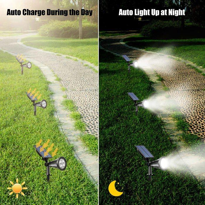 Lampe Solaire Extérieure - T-SUN - TS-G0102-60-FBA - 4 LED Puissantes - Étanche IP65 - 2 Modes D'éclairage