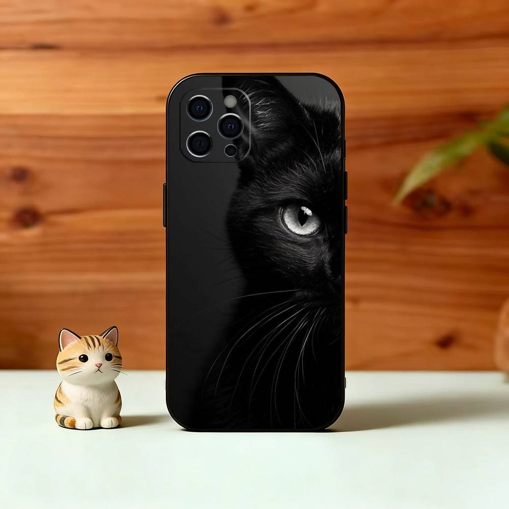 Black Cat Phone Case Silicone Soft For IPhone 17 16 15 14 13 12 11 X XR Plus Pro Max Plus