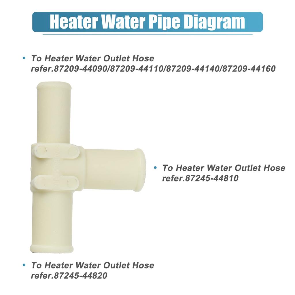 uxcell Manguera de Calefacción, Conector T, Tubo T, Compatible con Toy ota, RAV4, Se adapta a 2006-2008, 87248-20380, Beige, Paquete de 2