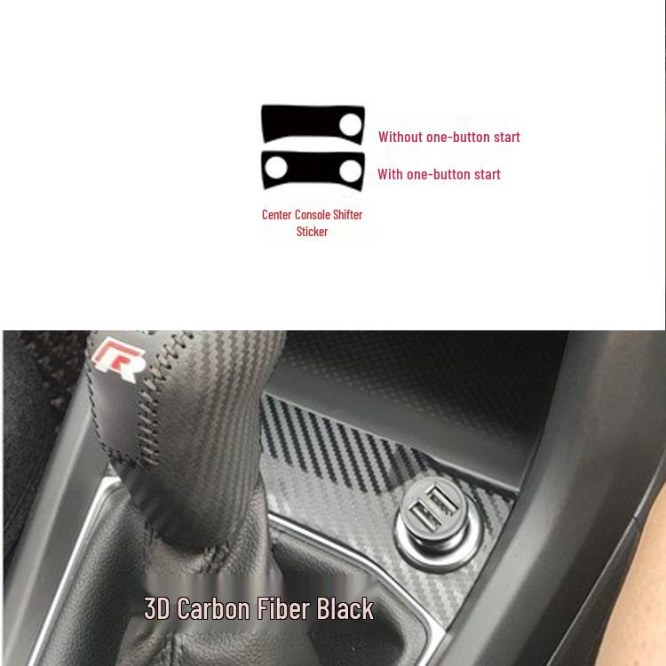 Volkswagen T-Cross Interior Carbon Fiber Gear Console and Door Film Stickers for 20 Models