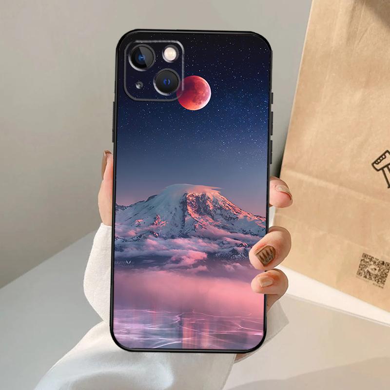 Moon Stars Space Phone Case For iPhone 17 Air 16 15 14 13 12 11 Pro Max 12 13 mini 15 16 Plus 16e Cover Coque