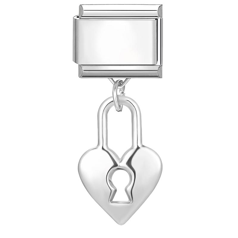 New Bow Crown Butterfly Heart Key Cherry Pendant Italian Charm Link Stainless Steel Fit 9MM Bracelet Women Men DIY Making Gifts