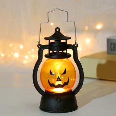 Halloween Pumpkin Lantern with LED Light Portable Retro Horse Lantern