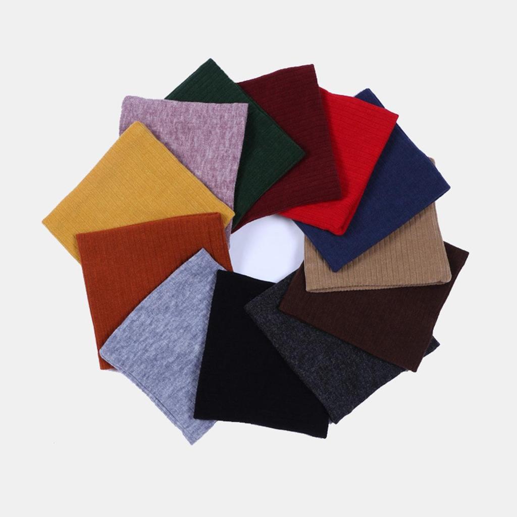 Unisex Double-Layer Fleece Neck Gaiter: Extra Thick, Warm, Solid Color Knitted Scarf for Autumn/Winter