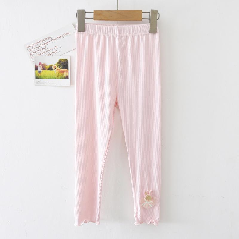 

Летние леггинсы для девочек, которые можно носить снаружи и внутри, с черной грибковой кромкой, летний стиль, тонкий дизайн для девочек 150 розовый