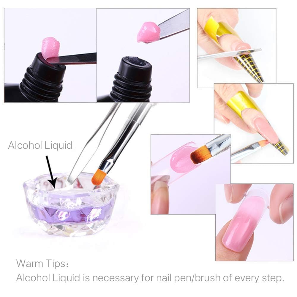 Gel Brush & Picker 2 IN 1 Design Nail Brush and Spatula,Gel Nail Brush Tool for Acrylic Nails Extension Gel