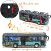 1/50 Patrový turistický autobus pro batolata, Hrací vozidla z lité slitiny se zvuky a světly, Hračky městských aut s natahovacím pohonem a otevíratelnými dveřmi