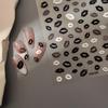 3D Embossed Black Lip Print Nail Art Stickers - Dark, Self-Adhesive DIY for Hot Girl Style