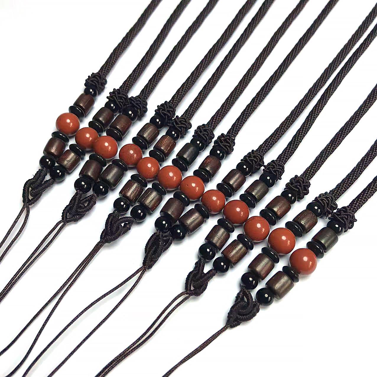 Ethnic Style Jade  Nan Hong Agate Beaded Pendant Sweater Chain See Detail Image