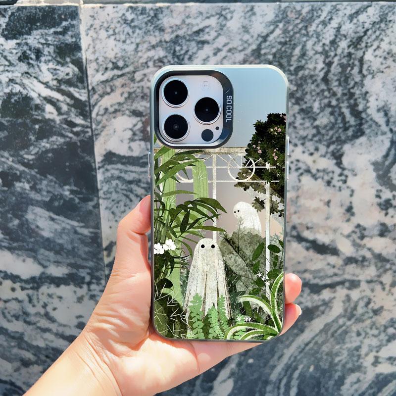

Чехол для iPhone 13 Mini 12 Pro Max 15 14 11 16 Pro Max Plus Эстетичный Милый Призрачный Арт Ударопрочный Матовый Лазерный Задние Крышки iphone 13 mini