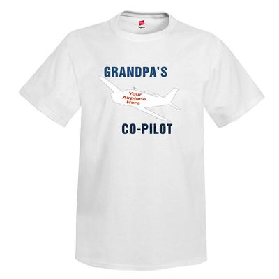 GrandPa's Co-Pilot Aviation Theme T-Shirt - Personalized with Your Airplane