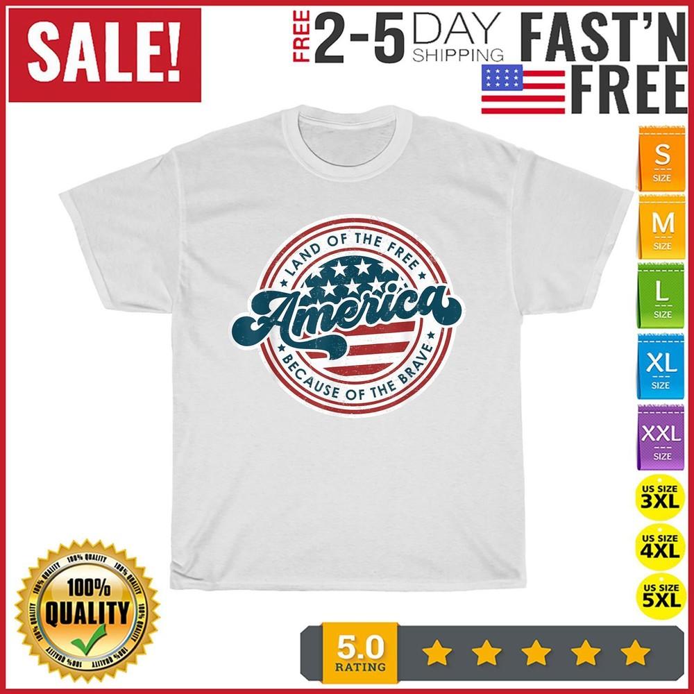 

Land of the Free Because of the Brave Memorial Day Vintage T Shirt Men Women Unisex T-Shirt XL