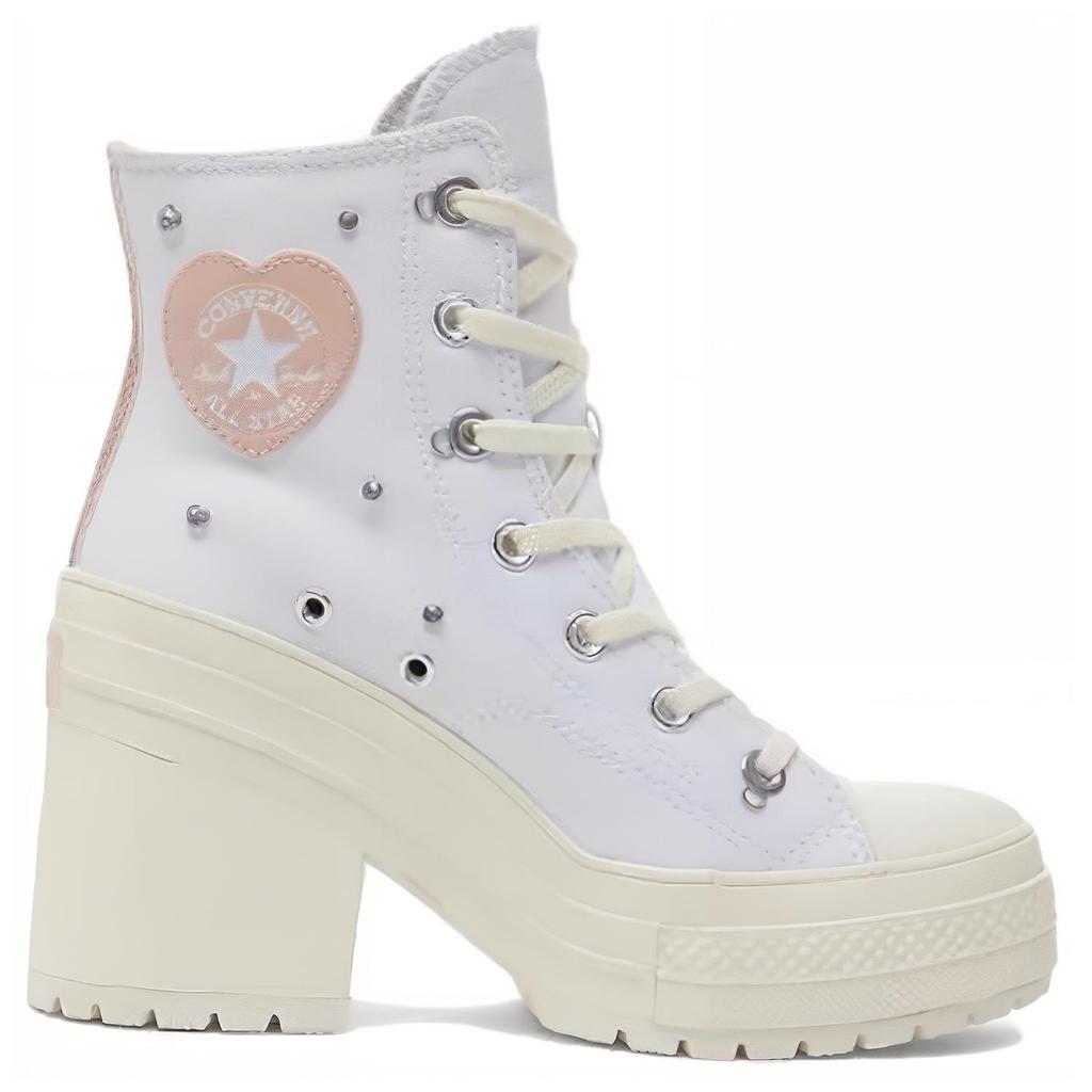 Converse Chuck 70 De Luxe Heel High 'White' Heart Logo Platform High-Top Sneakers A10303C