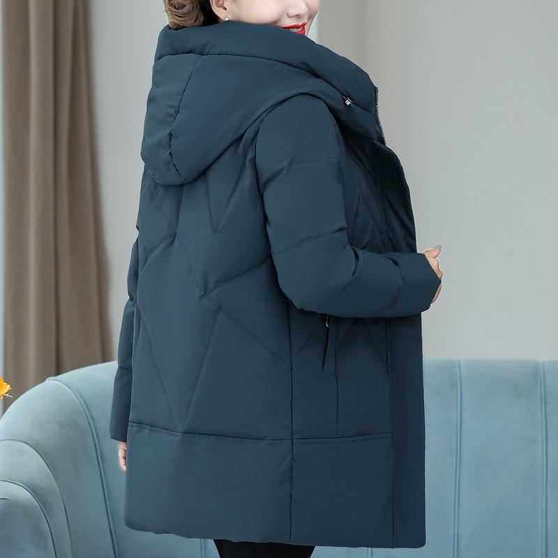 Middle Age Women's Down Coats Winter Vintage Parkas Plus Size Elegant Loose Thick Warm Puffer Jackets Woman Outerwears