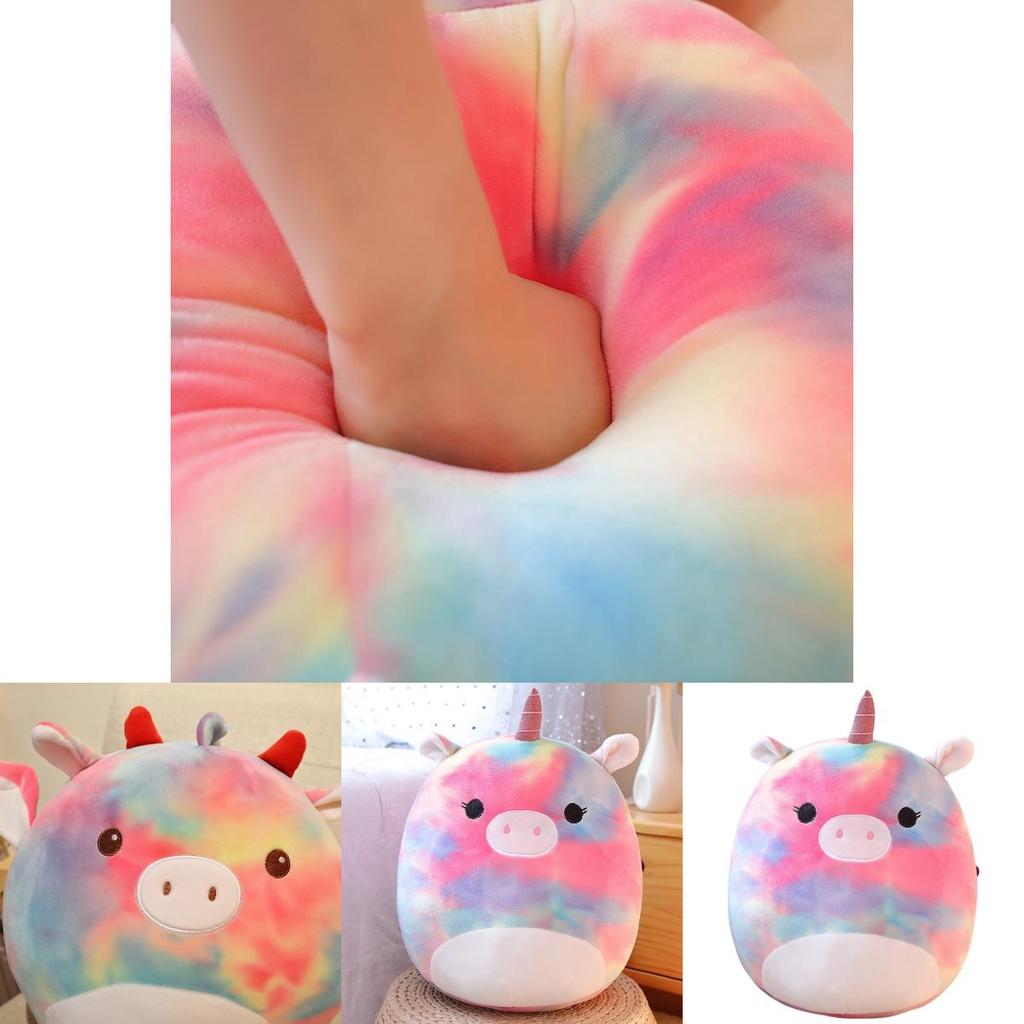 Cute Unicorn Plush Toy Bat Pillow For Kids Rainbow Pig Cat Cow And Bat Designs 35cm