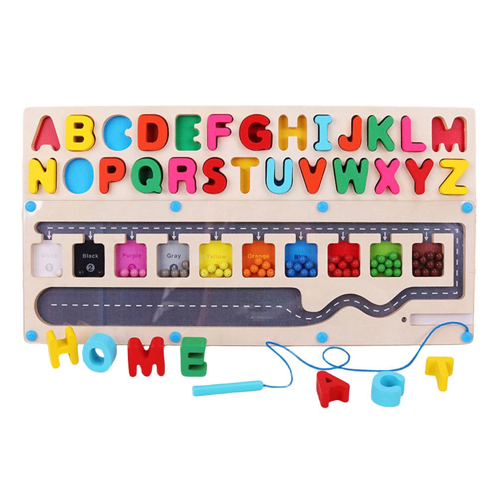 

2 in 1 Montessori Alphabet Learning Puzzle Toy Color Matching Learning Counting Puzzle Board Counting Matching Toys for Toddlers