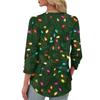 Women's Fashionable Casual Christmas Printed V-neck Top