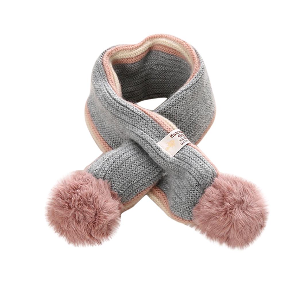 New  Winter Boys Girls Baby Patchwork Scarf Warm Knitted Scarves