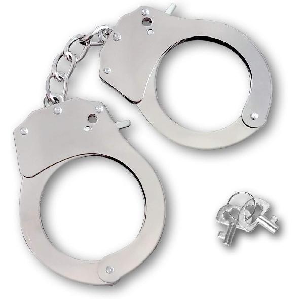 HOHAJIU Toy handcuffs with keys, metal toy handcuffs for children(Silver)