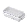 Pearl Metal Lunch Box Rectangle Made In Japan Home Label Gray White DC-6022