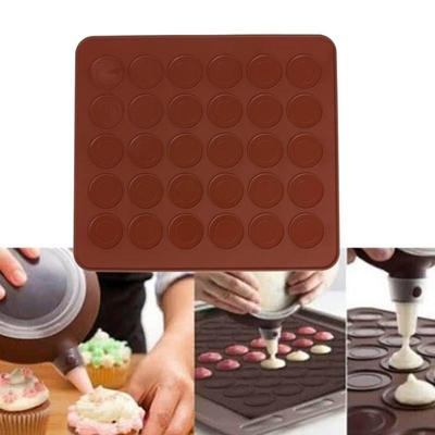 30/48 loch Macaron Silikon Pad Back Matte Runde Form Backen Pad DIY Kuchen Dessert Ofen Liner Backen Werkzeuge Für Kuchen gebäck Werkzeuge