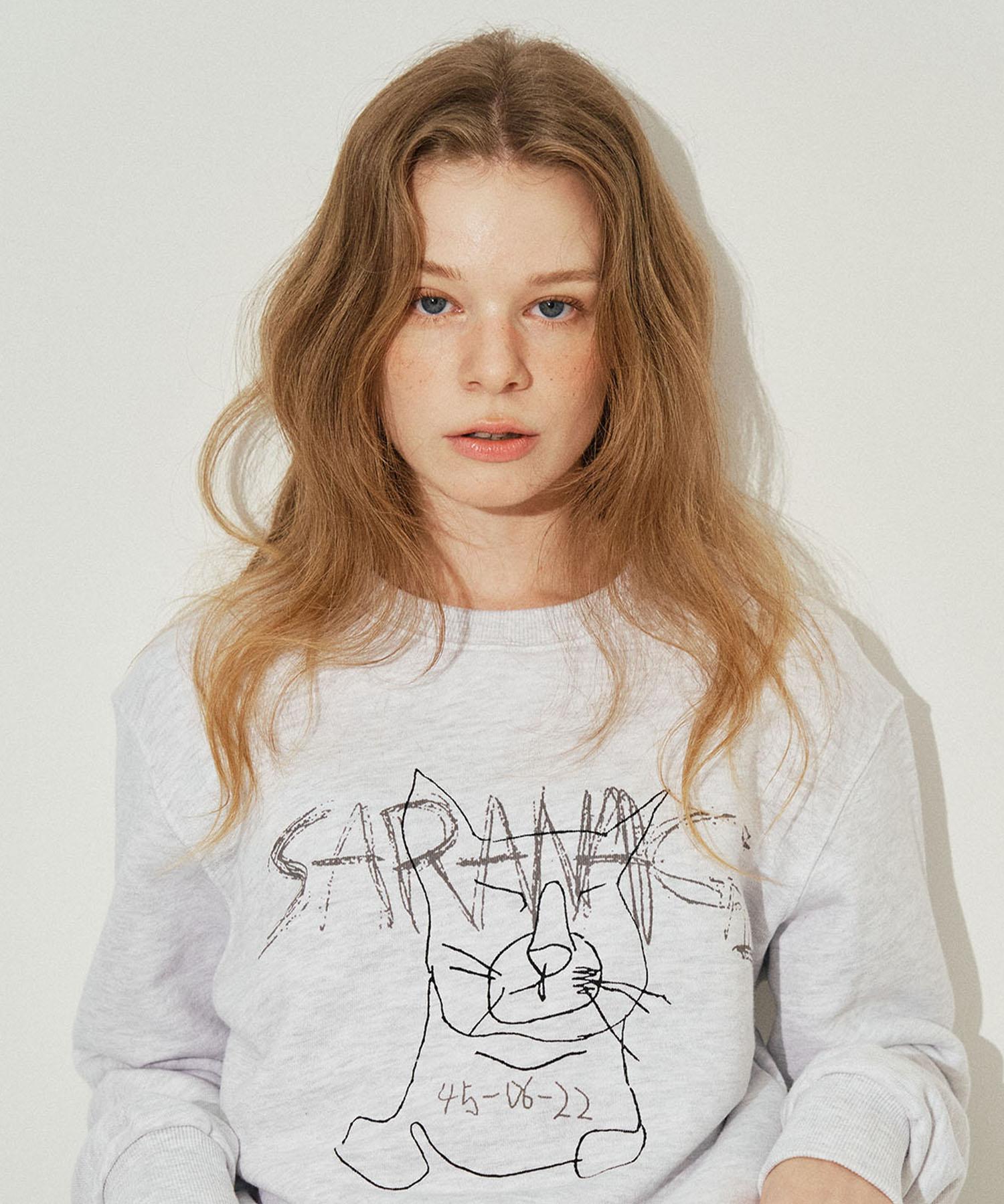 Sarangi Se0582- Crop Sweatshirt (White Melange) White Melange/Free