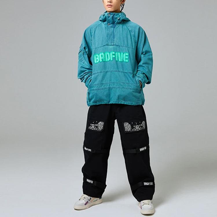 Li-Ning Casual Sports Hooded Washed Denim Jacket Men Jackets Bibo-Green AFDR909-2